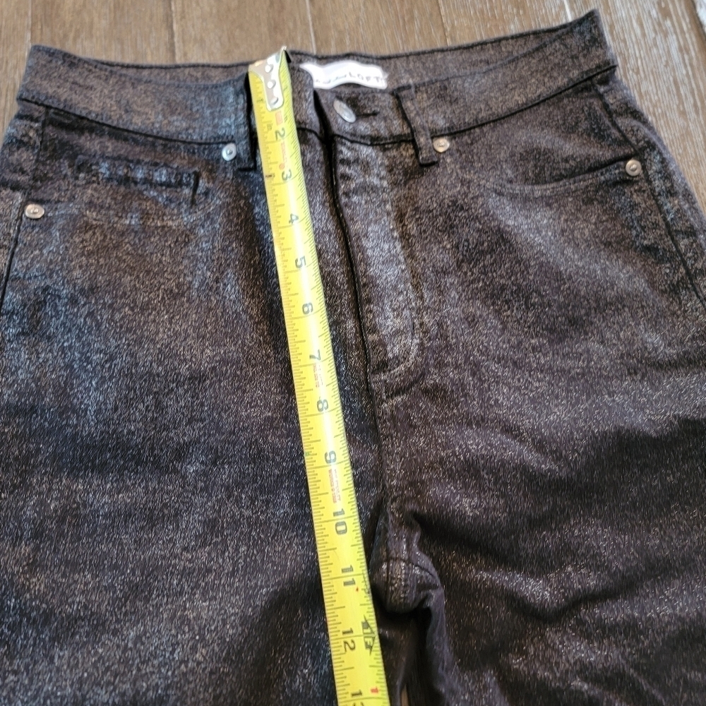 Loft Curvy Shimmer High Rise Skinny Jeans 8/29 - Picture 8 of 11